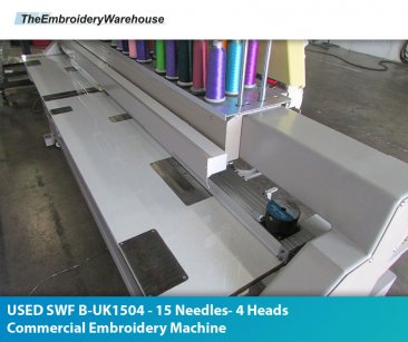 USED SWF B-UK1504 - 15 Needles- 4 Heads Commercial Embroidery Machine