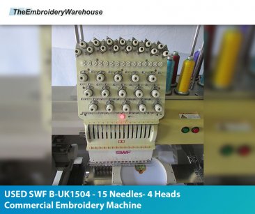 USED SWF B-UK1504 - 15 Needles- 4 Heads Commercial Embroidery Machine