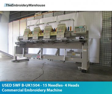 USED SWF B-UK1504 - 15 Needles- 4 Heads Commercial Embroidery Machine