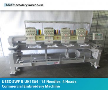 USED SWF B-UK1504 - 15 Needles- 4 Heads Commercial Embroidery Machine