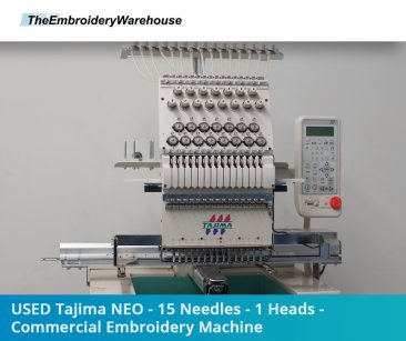 USED Tajima NEO - 15 Needles - 1 Heads - Commercial Embroidery Machine
