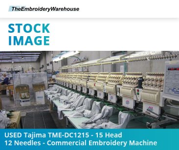 USED Tajima TME-DC1215 - 15 Head - 12 Needles - Commercial Embroidery Machine