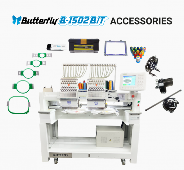 Butterfly B-1502B/T, 2-head, 15-needle, commercial embroidery machine