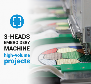 Butterfly CP3, 3-head, 15-needle, commercial embroidery machine