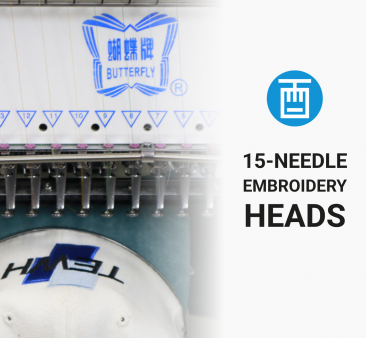 Butterfly Dual B-1502B/T, 2-head, 15-needle, commercial embroidery machine