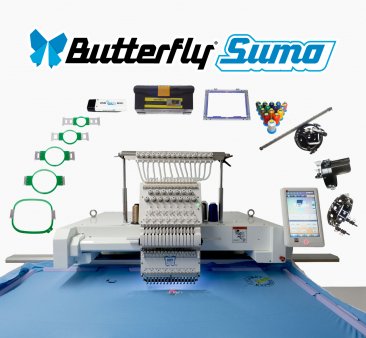 Butterfly B-1501B/T SUMO, single-head, 15-needle, commercial embroidery machine
