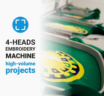 Butterfly B-1504B/T, 4-head, 15-needle, commercial embroidery machine