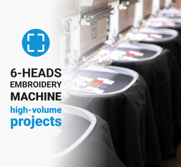 Butterfly B-1506B/T, 6-head, 15-needle, commercial embroidery machine