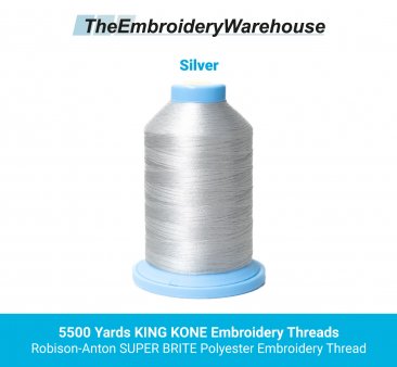 5500 Yards KING KONE Embroidery ThreadsRobison-Anton SUPER BRITE Polyester Embroidery Thread - 5500 yards KING Spool