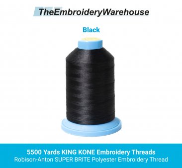 5500 Yards KING KONE Embroidery ThreadsRobison-Anton SUPER BRITE Polyester Embroidery Thread - 5500 yards KING Spool