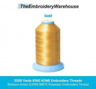 5500 Yards KING KONE Embroidery ThreadsRobison-Anton SUPER BRITE Polyester Embroidery Thread - 5500 yards KING Spool