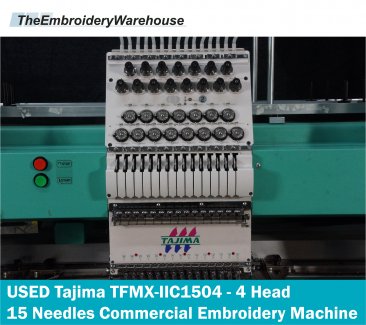 USED Tajima TFMX-IIC1504 - 4 Head - 15 Needles Commercial Embroidery Machine