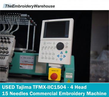 USED Tajima TFMX-IIC1504 - 4 Head - 15 Needles Commercial Embroidery Machine