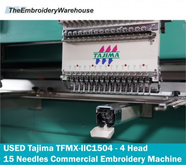 USED Tajima TFMX-IIC1504 - 4 Head - 15 Needles Commercial Embroidery Machine