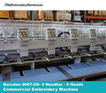 Barudan 906T-ZN - 6 Heads - 9 Needles - Commercial Embroidery Machine