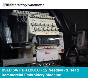 USED SWF B-T1201C - 12 Needles- 1 Head- Commercial Embroidery Machine