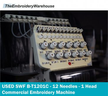 USED SWF B-T1201C - 12 Needles- 1 Head- Commercial Embroidery Machine