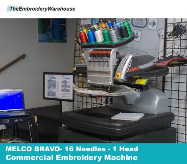 MELCO BRAVO - 1 Head - 16 Needles - Commercial Embroidery Machine