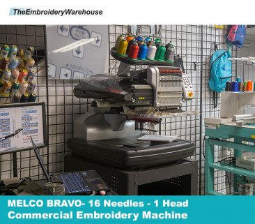 MELCO BRAVO - 1 Head - 16 Needles - Commercial Embroidery Machine