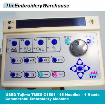 USED Tajima TMEX-C1501 - 15 Needles - 1 Heads - Commercial Embroidery Machine