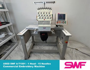 USED SWF A-T1501 - 1 Head - 15 Needles - Commercial Embroidery Machine