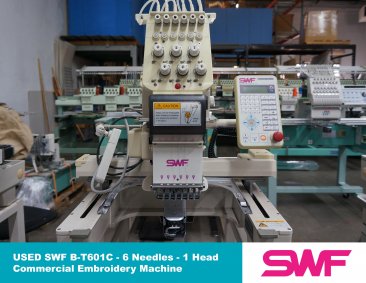 USED SWF B-T601C - 1 Head - 6 Needles Commercial Embroidery Machine