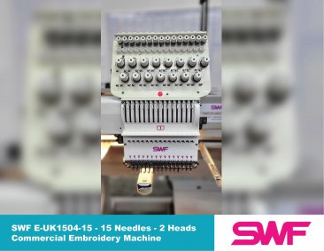 USED SWF E-UK1504-45 -4 Heads - 15 Needles Commercial Embroidery Machine