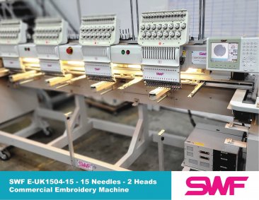USED SWF E-UK1504-45 -4 Heads - 15 Needles Commercial Embroidery Machine