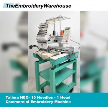 USED Tajima NEO - 15 Needles - 1 Heads - Commercial Embroidery Machine