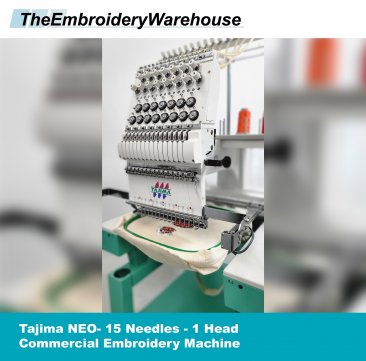 USED Tajima NEO - 15 Needles - 1 Heads - Commercial Embroidery Machine