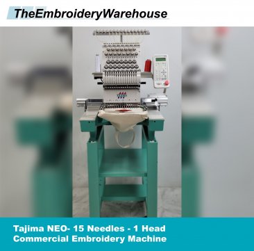 USED Tajima NEO - 15 Needles - 1 Heads - Commercial Embroidery Machine