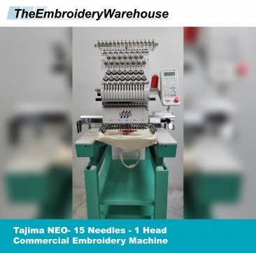 USED Tajima NEO - 15 Needles - 1 Heads - Commercial Embroidery Machine
