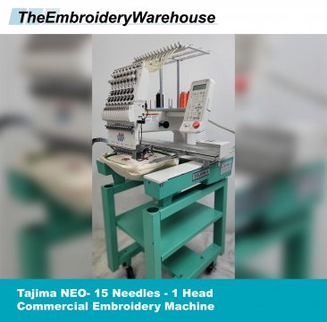 USED Tajima NEO - 15 Needles - 1 Heads - Commercial Embroidery Machine