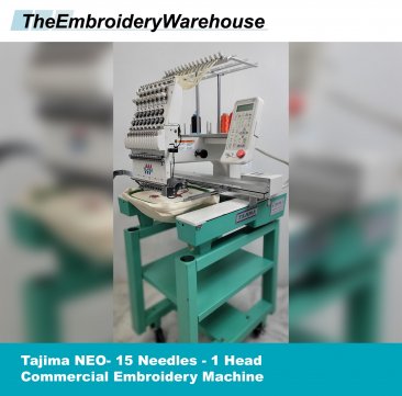 USED Tajima NEO - 15 Needles - 1 Heads - Commercial Embroidery Machine