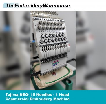 USED Tajima NEO - 15 Needles - 1 Heads - Commercial Embroidery Machine