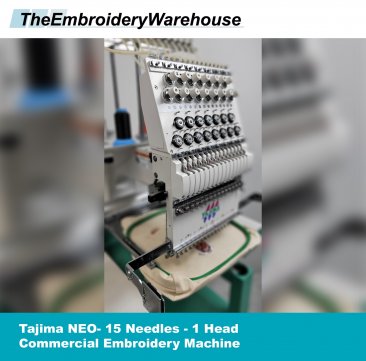 USED Tajima NEO - 15 Needles - 1 Heads - Commercial Embroidery Machine