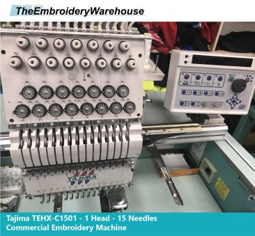 Tajima TEHX-C1501 - 1 Head - 15 Needles - Commercial Embroidery Machine
