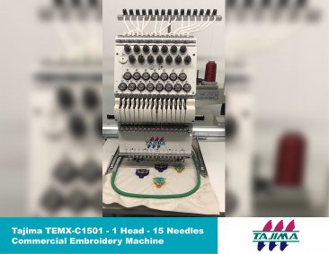 Tajima TEMX-C1501 - 1 Head - 15 Needles - Commercial Embroidery Machine