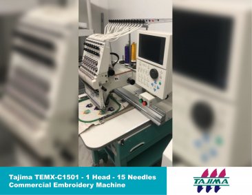 Tajima TEMX-C1501 - 1 Head - 15 Needles - Commercial Embroidery Machine