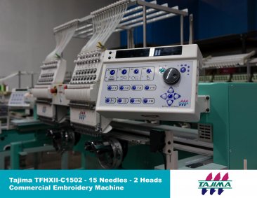 USED Tajima TFHXII-C1502  - 2 Heads - 15 Needles - Commercial Embroidery Machine