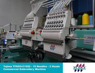 USED Tajima TFHXII-C1502  - 2 Heads - 15 Needles - Commercial Embroidery Machine