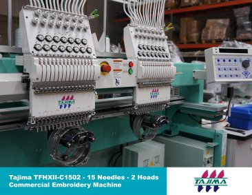 USED Tajima TFHXII-C1502  - 2 Heads - 15 Needles - Commercial Embroidery Machine