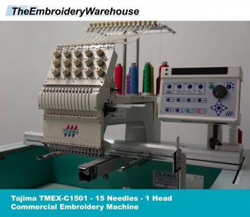 Tajima TMEX-C1501 - 1 Head - 15 Needles - Commercial Embroidery Machine