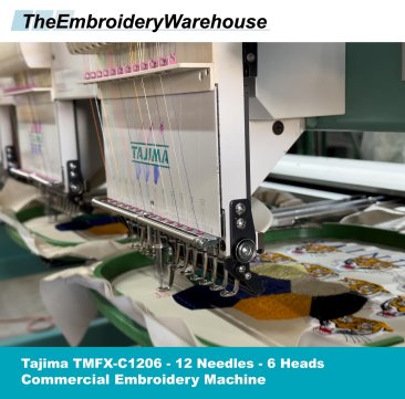 USED Tajima TMFX-C1206 - 12 Needles - 6 Heads - Commercial Embroidery Machine