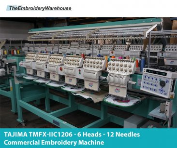 TAJIMA TMFX-IIC1206 - 6 Heads - 12 Needles - Commercial Embroidery Machine
