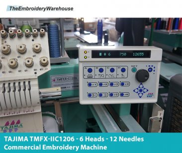 TAJIMA TMFX-IIC1206 - 6 Heads - 12 Needles - Commercial Embroidery Machine