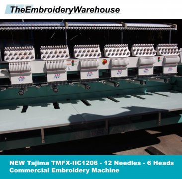 TAJIMA TMFX-IIC1206 - 6 Head - 12 Needles - Commercial Embroidery Machine