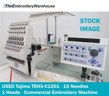 USED Tajima TEHX-C1501 - 15 Needles - 1 Heads - Commercial Embroidery Machine