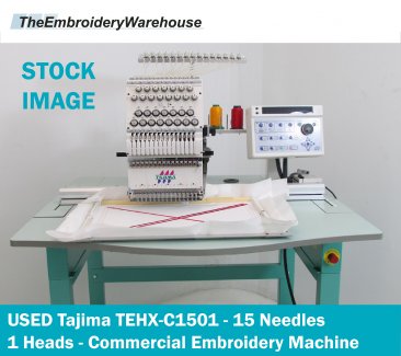 USED Tajima TEHX-C1501 - 15 Needles - 1 Heads - Commercial Embroidery Machine