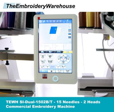 TEWH SI-Dual-1502B/T - 15 Needles - 2 Heads - Commercial Embroidery Machine - NEW (Year 2023)